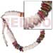 Shell Anklets Wood Beads Coco Anklets White Rose W/ Rainbow Hammershell Combi