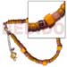 Shell Anklets Wood Beads Coco Anklets Mustard 4-5mm Coco Pklt. /hammershell Heishe Alt. W/ Yellow Wood Cube Combi