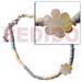 Shell Anklets Wood Beads Coco Anklets Pastel Blue/bleach 2-3mm Coco Pklt. W/ 15mm Mop Flower