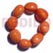 Shell Bangles Elastic 9 Pcs. Kukui Nuts Bracelet / Orange