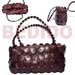 Native Bags Brown Coco Flowers W/ Inner Lining