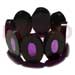 Coco Bangles 35mmx25mm Oval Black Resin ( 6mm Thickness ) W/ Laminated Lavender Capiz Shell Elastic Bangle
