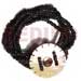 Shell Bangles 5 Layers Elastic 2-3mm Coco Black Pklt.w/ 35mm Mop Wheel W/ Cowrie Nectar
