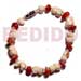Shell Bangles Mosaic Luhuanus W/ Red Corals Combi & Glass Beads