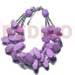 Shell Bangles 3 Rows Lavender Slidecut Wood Beads W/ Glass Beads Combi