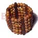 Wooden Bangles Elastic 6 Rows 8mm Wood Beads- Bayong,nangka, Rosewood On Ht=55mm Robles Wood Stick
