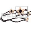 Philippine Belts Macrame Belt Weaven Woven Shell Beads Coco Beads Strands Components Jewelry Black Floral Cowrie Shell Belt W/ 2-3 Coco Heishe Black