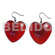 Bone Earrings Horn Earrings Dangling 35mmx35mm Carabao Horn Heart In Red