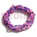 Shell Bracelets 5 Rows 2-3m Lavender Tones Coco Pklt / Elastic