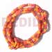 Shell Bracelets 5 Rows 2-3m Orange Tones Coco Pklt / Elastic