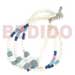Wooden Bracelets 3 Rows 2-3m Coco Heishe Bleach W/ Blue Limestone/white Rose Accent