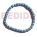 Wooden Bracelets Blue Tones 4-5mm Coco Pklt