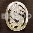 Shell Carvings Hand Carved Shell Pendants MOP Black Lip Hammer Shell Brown Lip Black Tab Philippines Oval Dragon Carving 45mm