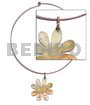 Choker Hoops Nickel-free Silver Hoop Ring W/ 8 Petals Mop Flower