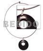 Choker Hoops Nickel-free Silver Hoop Ring W/ 40mm Black Horn Round W/ Middle Hole