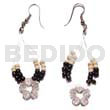 Coco Earrings Floating 2-3mm Black Coco Pokalet W/ Acrylic Crystals