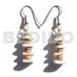 Coco Earrings Dangling 7-8mm Coco Tiger Heishe W/ White Rose Alt.