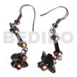 Coco Earrings Dangling Single Row Black Coco Chips/pklt In Gold Metallic Splashing