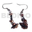 Coco Earrings Dangling Single Row Black Coco Chips/pklt In Bronze Metallic Splashing