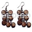 Coco Earrings Dangling 10mm Nat. Brown Coco Sidedrill