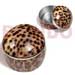 Gifts and Decorative Items Stainless Metal Round Casing W/ Inlaid Cowrie Shells