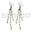 Glass Beads Earrings Dangling Looped Cut Beads