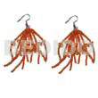 Glass Beads Earrings Dangling Orange Glass Beads W/ Resin Nuggets