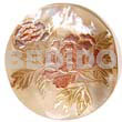 Hand Painted Pendants Round 40mm Hammershell W/ Handpainted Design - Floral/embossed