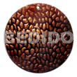 Hand Painted Pendants Round 40mm Blacktab W/ Handpainted Design - Bronze Droplets / Embossed