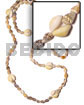 Hawaiian Polynesian Leis Philippine made Shell Beads Kukui Shell Lumbang Seeds Hawaii Tahitian Sigay- Tiger Nassa / Length =40 In.