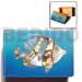 Inlayed Wooden Jewelry Box Wooden Jewelry Box W/ Blue Top W/ Shell Inlaid Fish Design/large