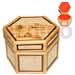 Inlayed Wooden Jewelry Box Bamboo W/ Raffia Jewelry Box / Large L=118mm X W=105mm X H=82mm