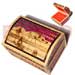 Inlayed Wooden Jewelry Box Bamboo W/ Pandan Jewelry Box / Large L=130mm X W=95mm X H=85mm
