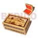 Inlayed Wooden Jewelry Box Bamboo W/ Raffia Jewelry Box / Small L=98mm X W=60mm X H=42mm