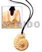 Leather Necklace with Shell Pendants Leather Thong W/ 63x50mm Cone Melo Pendant