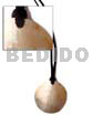 Leather Necklace with Shell Pendants Leather Thong W/ 40mm Round Brown Lip Pendant