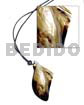 Leather Necklace with Shell Pendants Leather Thong W/ Natural Shape Tiger Black Lip Pendant