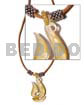 Leather Necklace with Shell Pendants Anchor Mop In Wax Cord
