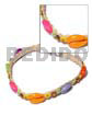 Macrame Necklace Colored Sigay In Wax Cord Macrame Choker W/ Coco Multicolored Accent