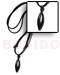 Bone Horn  Necklaces 40mm Celtic Eye Carabao Black Horn Pendant On Adjustable Leather Thong