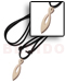 Bone Horn  Necklaces 40mm Celtic Eye Carabao White Bone Pendant On Adjustable Leather Thong