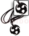 Bone Horn  Necklaces 45mm Black Celtic Carabao Horn Disc On Adjustable Leather Thong