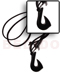 Bone Horn  Necklaces Black Carabao Horn Hook 40mm On Adjustable Leather Thong
