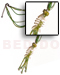 Bone Horn  Necklaces 3 Layers Glass Beads W/ Tassles & Hammershell Fishbone
