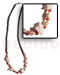 Bone Horn  Necklaces 2-3mm Coco Heishe Black W/ Nassa Tiger, White Rose & Red Horn Beads Combi