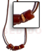 Bone Horn  Necklaces Leather Thong W/ 3 Pcs. Horn Amber Design/ Palm Wood