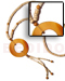 Bone Horn  Necklaces 4-5 Coco Heishe Nat/ Wood Beads/ W/ Horn Amber Disc And Tassles