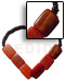Bone Horn  Necklaces Rectangular Red Horn Choker W/ 4-5 Black Coco Pokalet
