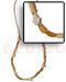 Bone Horn  Necklaces Horn & Troca W/ White Glass Beads