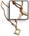 Coco Necklace Double Diamond Bone Pendant 40mm In 2-3mm Coco Pklt. Tiger & Wood Beads
